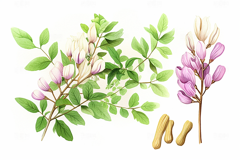 黄芪养生保健插画