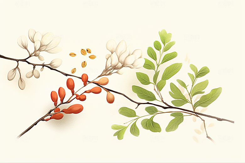 黄芪医学中药材插画