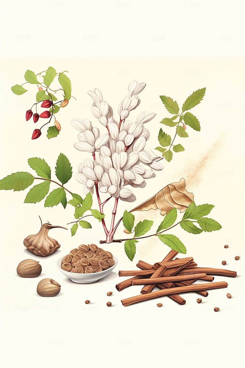 黄芪健康医疗插画