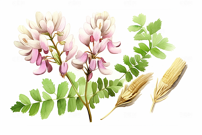 黄芪健康中药材插画
