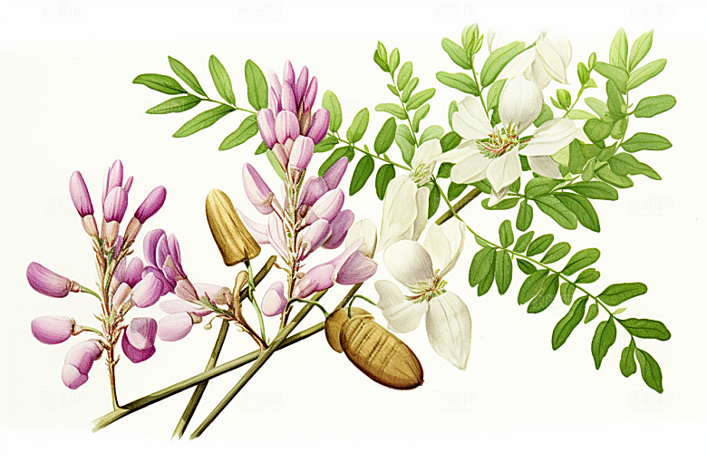 黄芪保健养生插画