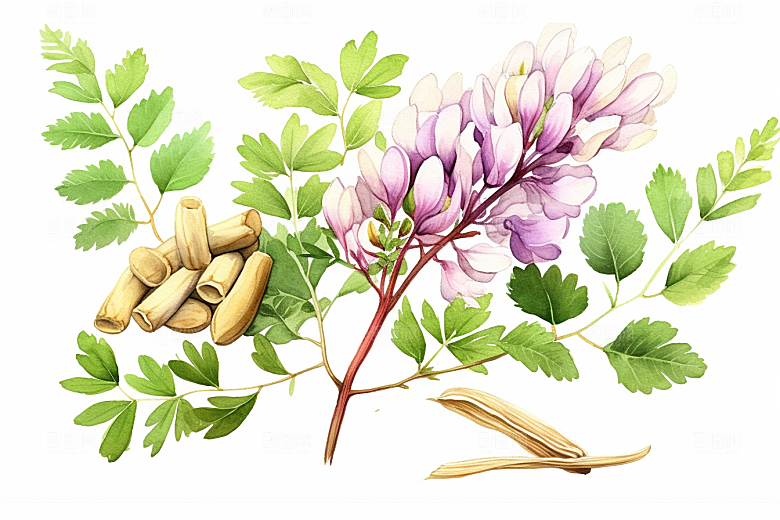 黄芪健康中医插画