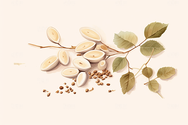 黄芪保健中草药插画