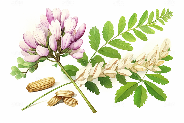 黄芪中药材医疗插画