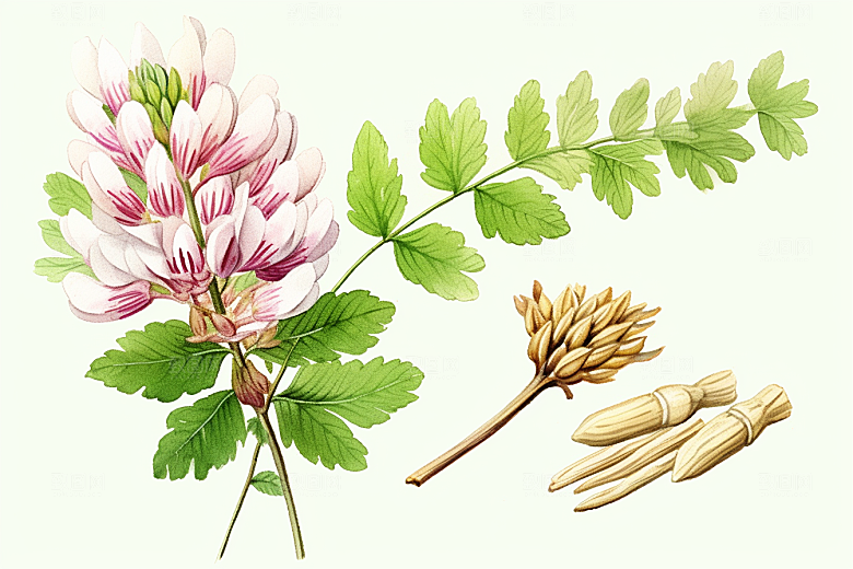 黄芪中医中草药插画