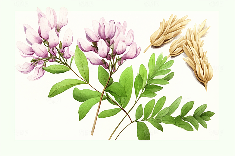 黄芪中医植物插画