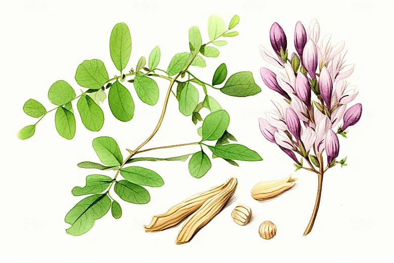 黄芪医疗中草药插画