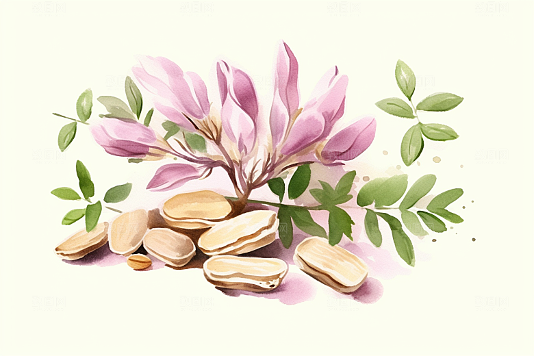 黄芪健康药方插画