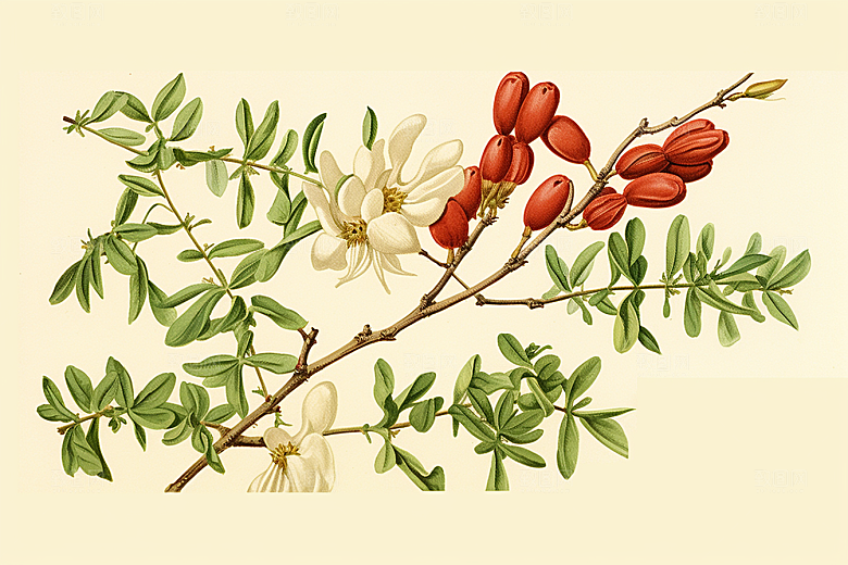 黄芪养生中医插画