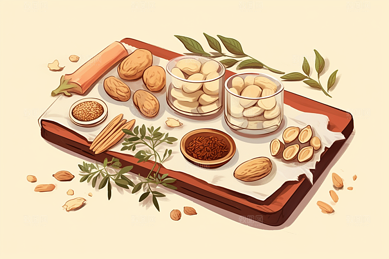 黄芪健康养生插画