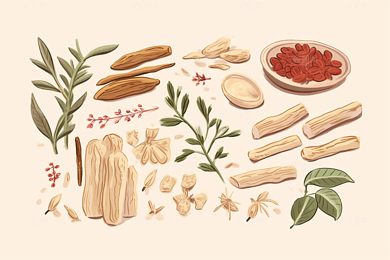 黄芪健康中医插画