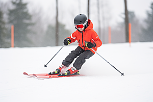 儿童滑雪冬天童年摄影图