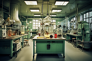化学实验室室内科学摄影图