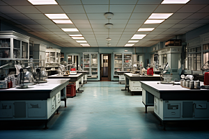 化学实验室教学楼室内摄影图