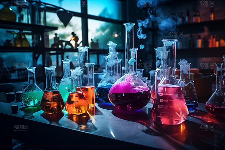 化学实验室校园科学摄影图