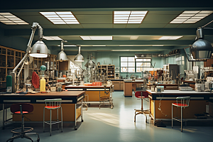 化学实验室室内教室摄影图