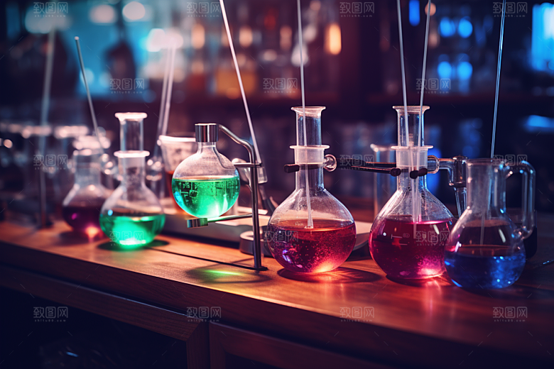 化学实验室学校科学摄影图