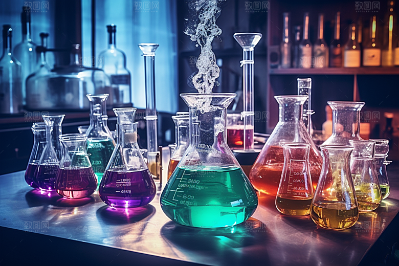 化学实验室学校科学摄影图