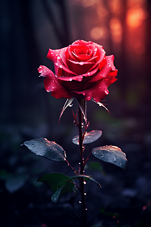 玫瑰唯美化妆品美妆爱情摄影图