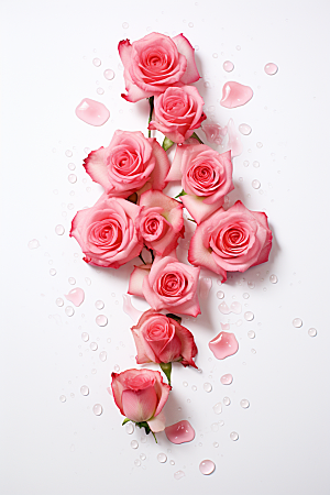 玫瑰唯美化妆品情人节典雅摄影图
