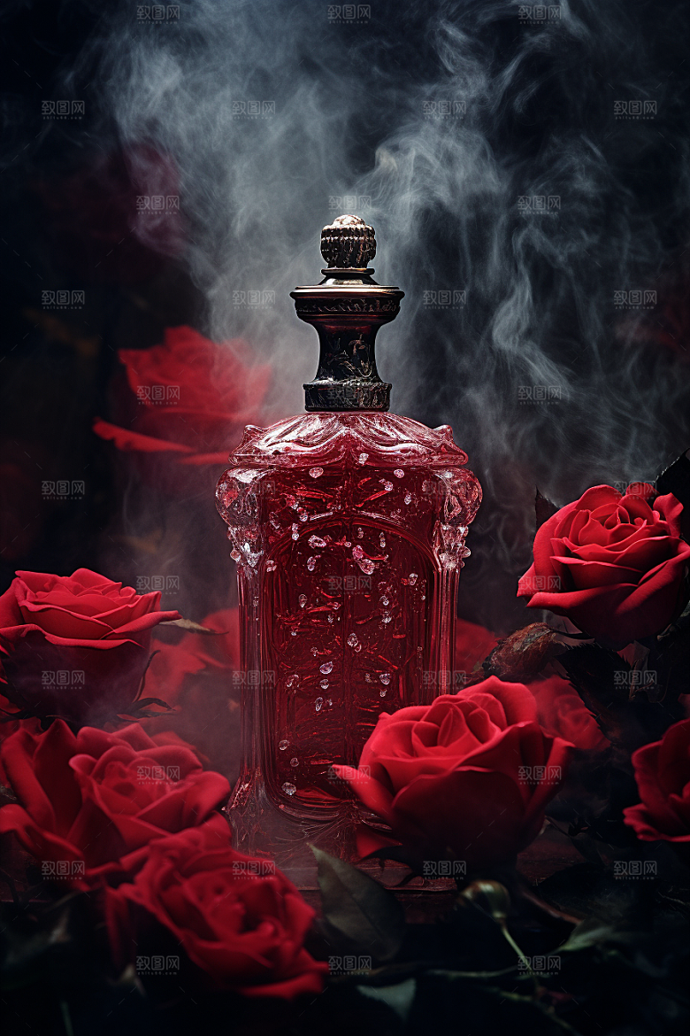 玫瑰唯美化妆品礼物美妆摄影图
