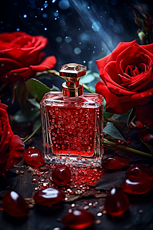 玫瑰唯美化妆品高贵爱情摄影图