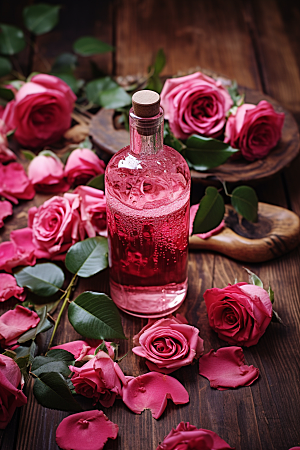 玫瑰唯美化妆品高清浪漫摄影图