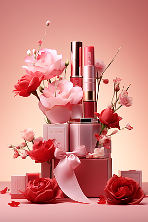 玫瑰唯美化妆品高清典雅摄影图