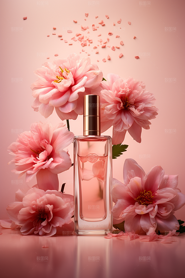 玫瑰唯美化妆品典雅情人节摄影图