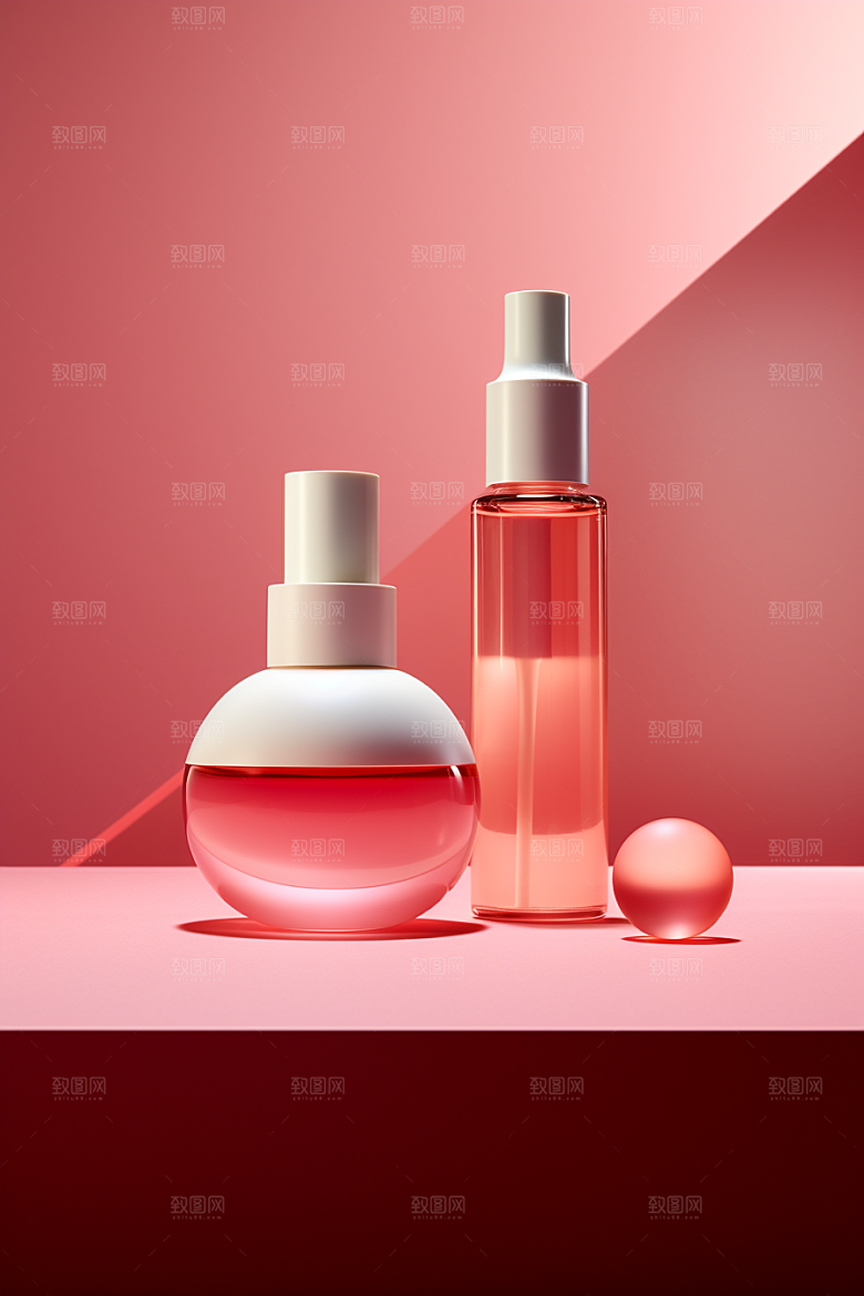 玫瑰唯美化妆品美妆情人节摄影图