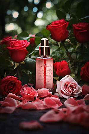 玫瑰唯美化妆品爱情典雅摄影图