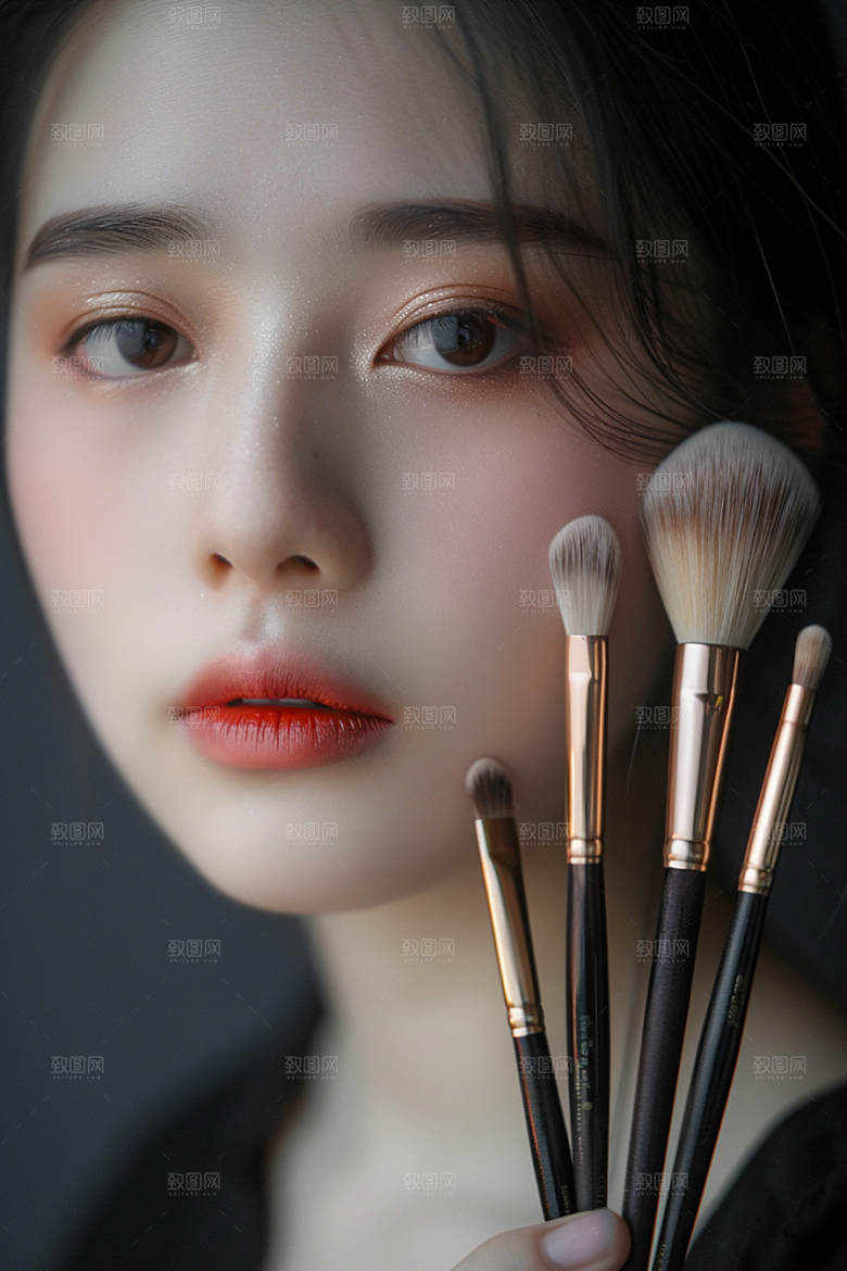 化妆人物美女造型师肖像