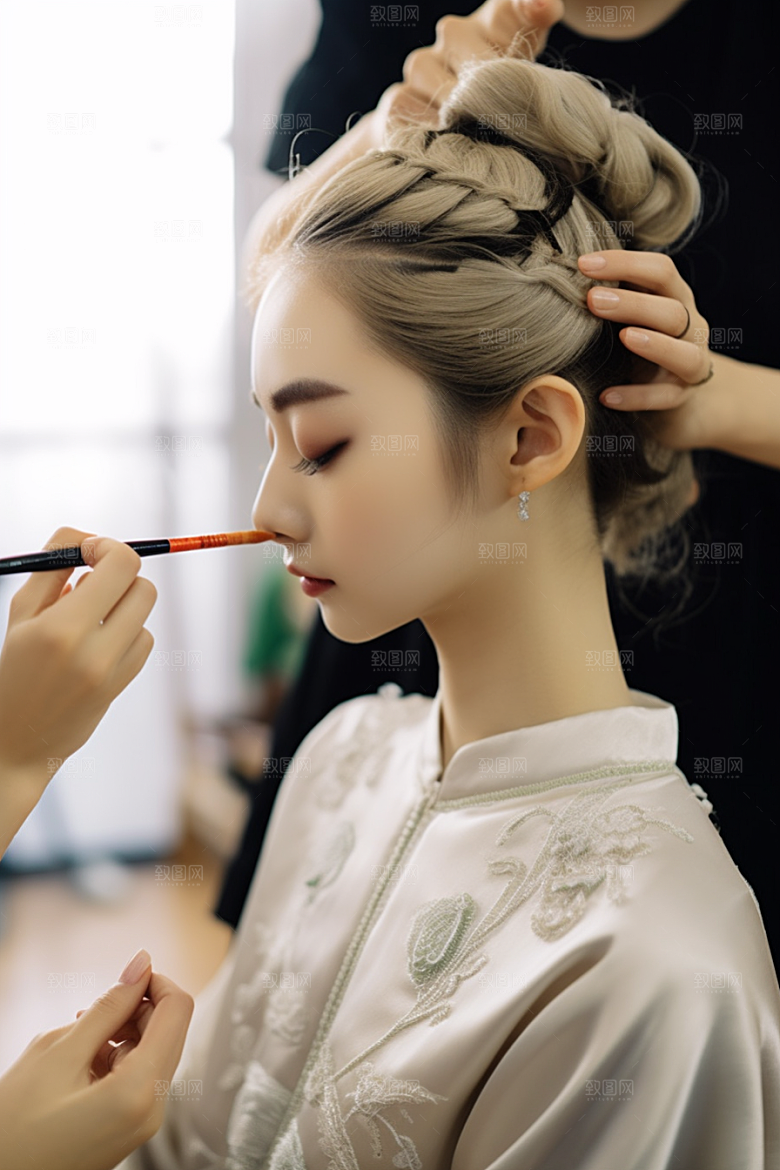 化妆人物美女造型师肖像