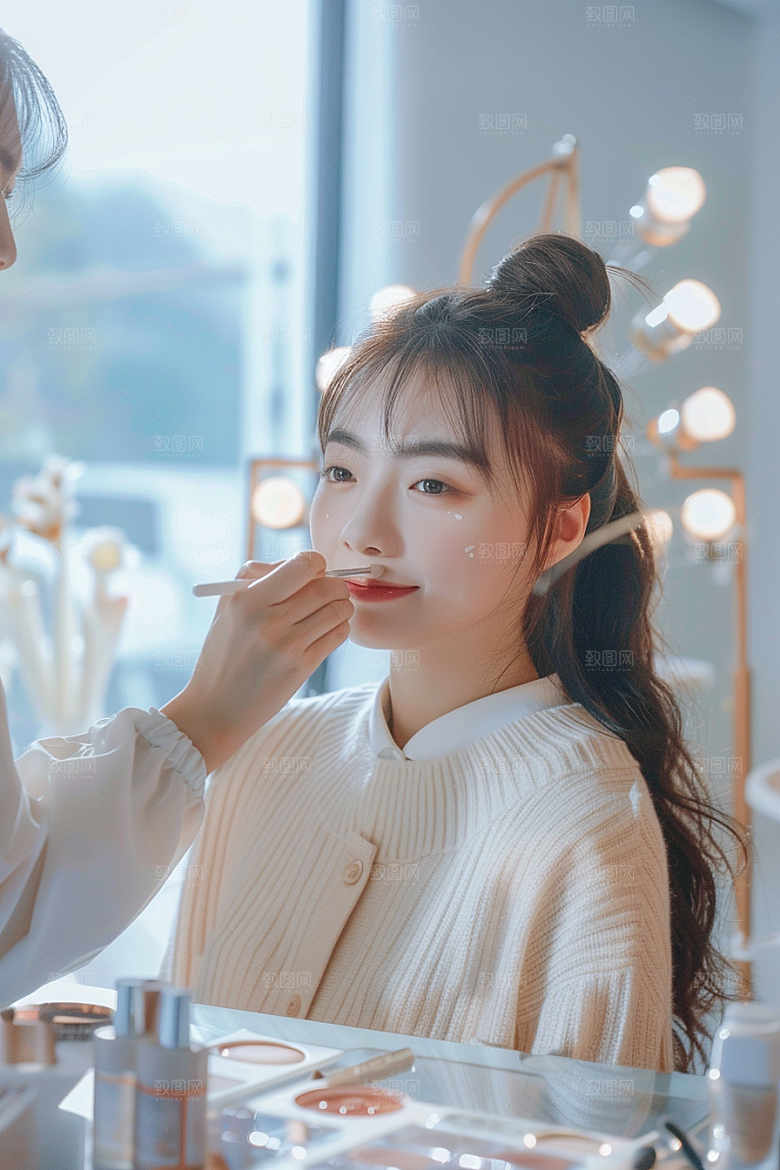 化妆人物美女化妆师肖像