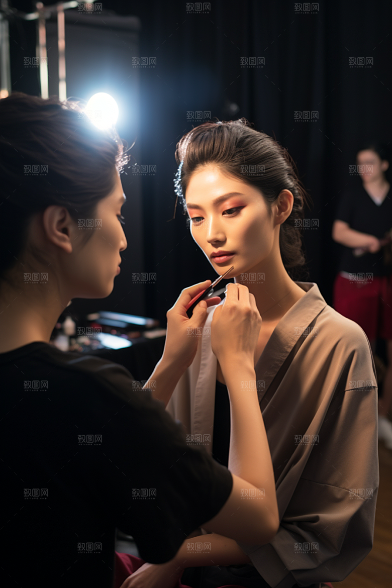 化妆人物美女化妆师肖像