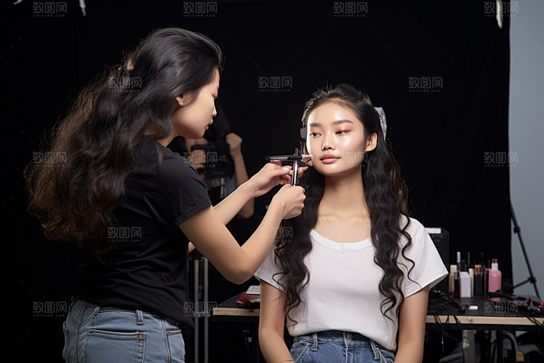 化妆人物美妆化妆师肖像