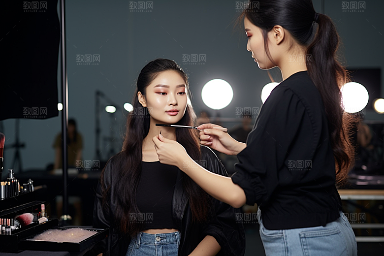 化妆人物美女美妆肖像