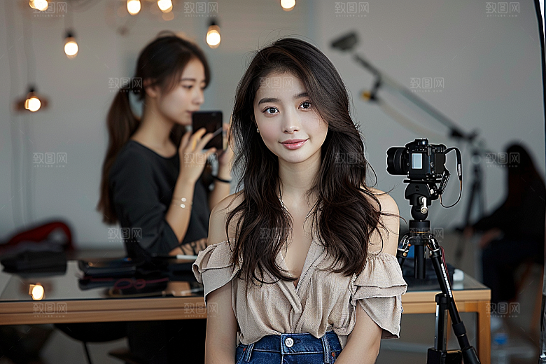 化妆人物美妆美女肖像