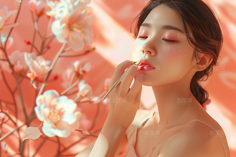 化妆人物美女化妆师肖像