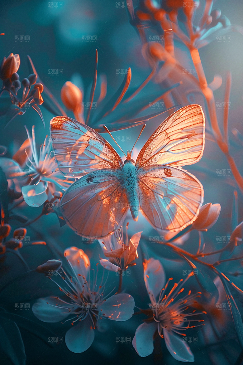 蝴蝶昆虫春季摄影图
