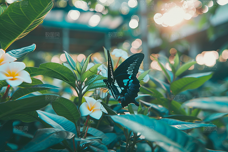 蝴蝶花卉唯美摄影图
