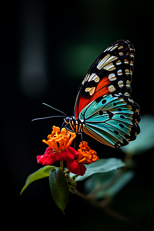 蝴蝶花朵清新摄影图