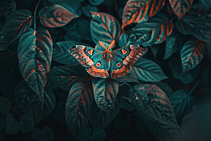 蝴蝶昆虫花卉摄影图