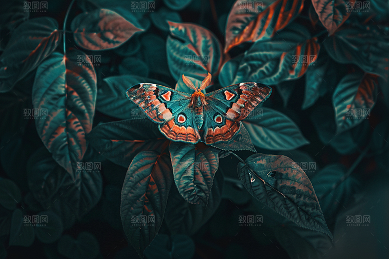 蝴蝶昆虫花卉摄影图