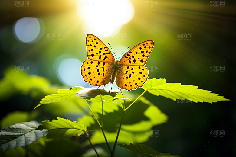 蝴蝶高清花朵摄影图