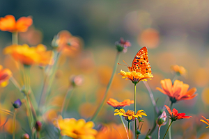 蝴蝶花卉春天摄影图