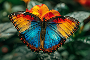 蝴蝶昆虫花朵摄影图