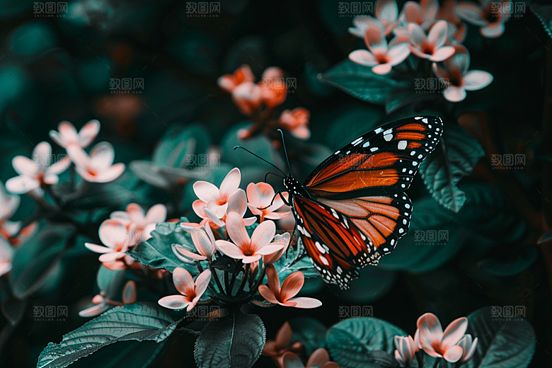 蝴蝶高清飞虫摄影图