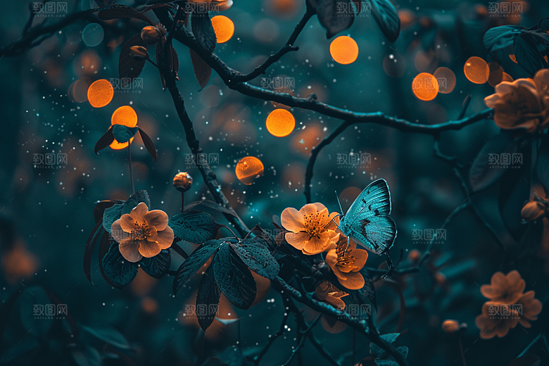 蝴蝶花卉春天摄影图
