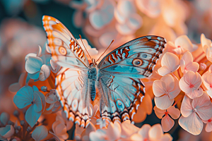 蝴蝶花朵飞虫摄影图
